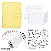 Load image into Gallery viewer, A6 PU Leather Budget Binder Planner Notebook Cash Envelopes Organizer System with Binder Pockets Expense Budget Sheets
