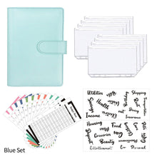 Load image into Gallery viewer, A6 PU Leather Budget Binder Planner Notebook Cash Envelopes Organizer System with Binder Pockets Expense Budget Sheets
