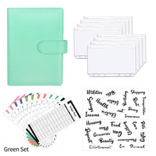 Load image into Gallery viewer, A6 PU Leather Budget Binder Planner Notebook Cash Envelopes Organizer System with Binder Pockets Expense Budget Sheets
