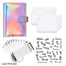 Load image into Gallery viewer, A6 PU Leather Budget Binder Planner Notebook Cash Envelopes Organizer System with Binder Pockets Expense Budget Sheets
