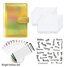 Load image into Gallery viewer, A6 PU Leather Budget Binder Planner Notebook Cash Envelopes Organizer System with Binder Pockets Expense Budget Sheets

