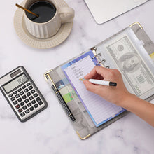 Load image into Gallery viewer, A6 Marble PU Money Budget Planner Binder With Zipper Envelopes Notebook Organizer System with Binder Pockets Saving Bill Organizer Gifts
