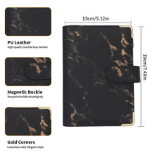 Load image into Gallery viewer, A6 Marble PU Money Budget Planner Binder With Zipper Envelopes Notebook Organizer System with Binder Pockets Saving Bill Organizer Gifts
