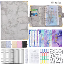 Load image into Gallery viewer, A6 Marble PU Money Budget Planner Binder With Zipper Envelopes Notebook Organizer System with Binder Pockets Saving Bill Organizer Gifts
