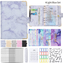 Load image into Gallery viewer, A6 Marble PU Money Budget Planner Binder With Zipper Envelopes Notebook Organizer System with Binder Pockets Saving Bill Organizer Gifts
