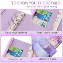 Load image into Gallery viewer, A6 Marble PU Money Budget Planner Binder With Zipper Envelopes Notebook Organizer System with Binder Pockets Saving Bill Organizer Gifts

