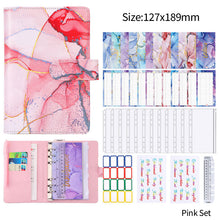 Load image into Gallery viewer, A6 Marble PU Money Budget Planner Binder With Zipper Envelopes Notebook Organizer System with Binder Pockets Saving Bill Organizer Gifts
