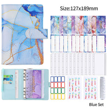 Load image into Gallery viewer, A6 Marble PU Money Budget Planner Binder With Zipper Envelopes Notebook Organizer System with Binder Pockets Saving Bill Organizer Gifts
