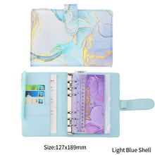 Load image into Gallery viewer, A6 Marble PU Money Budget Planner Binder With Zipper Envelopes Notebook Organizer System with Binder Pockets Saving Bill Organizer Gifts
