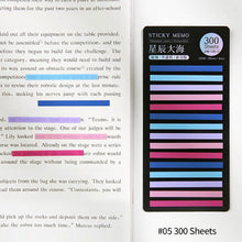 Load image into Gallery viewer, 300 Sheets Rainbow Color Index Memo Pad Posted It Sticky Notes Paper Sticker Notepad Bookmark School Supplies Kawaii Stationery
