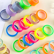 Load image into Gallery viewer, 5 Rolls 5 Colors Transparent Fluorescent Index Tabs Flags 5m Sticky Notes Paper Stickers Notepad Bookmark Stationery School Office Supplies
