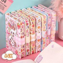 Load image into Gallery viewer, Creative 128 Sheets Papers 64K Cute Notebook Magnetic Buckle Color Page Student Manual Ledger Notepad Diary Book Kawaii
