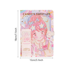 Load image into Gallery viewer, Creative 128 Sheets Papers 32K Cute Notebook Magnetic Buckle Color Page Student Manual Ledger Notepad Diary Book Kawaii
