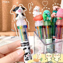 Load image into Gallery viewer, 0.5mm 10 Colors Ballpoint Pen Cute Animal Girls Writing Notebooks Office Stationary Student Gift School Supplies
