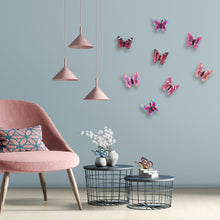 Load image into Gallery viewer, 12Pcs/lot PVC 3D Butterfly Wall Stickers Set Waterproof Double Layers Butterflies Art Decals Home Decoration Room Wall Decor

