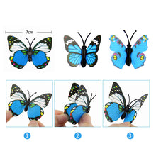 Load image into Gallery viewer, 12Pcs/lot PVC 3D Butterfly Wall Stickers Set Waterproof Double Layers Butterflies Art Decals Home Decoration Room Wall Decor
