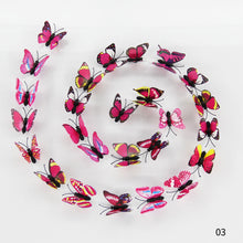 Load image into Gallery viewer, 12Pcs/lot PVC 3D Butterfly Wall Stickers Set Waterproof Art Decals Home Decoration Room Wall Decor
