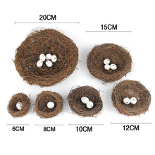 Load image into Gallery viewer, 6-20cm Round Rattan Bird Nest Easter Decoration Eggs Artificial Vine Nest For Home Garden Decor Happy Easter Party Supply
