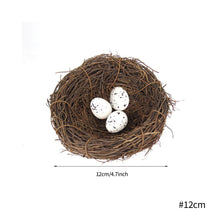Load image into Gallery viewer, 6-20cm Round Rattan Bird Nest Easter Decoration Eggs Artificial Vine Nest For Home Garden Decor Happy Easter Party Supply
