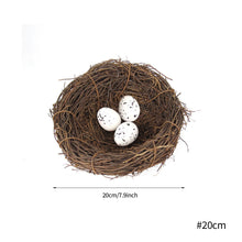 Load image into Gallery viewer, 6-20cm Round Rattan Bird Nest Easter Decoration Eggs Artificial Vine Nest For Home Garden Decor Happy Easter Party Supply
