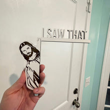 Load image into Gallery viewer, Creative I Saw That Funny Jesus Door Hanger Over Door Jesus Sign Wood Frame Decoration
