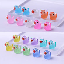 Load image into Gallery viewer, 5/10/20Pcs Mini Luminous Resin Ducks Glow in The Dark Miniature Ornament Tiny Ducks For DIY Car Garden Dollhouse Micro Landscape
