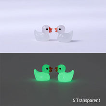Load image into Gallery viewer, 5/10/20Pcs Mini Luminous Resin Ducks Glow in The Dark Miniature Ornament Tiny Ducks For DIY Car Garden Dollhouse Micro Landscape
