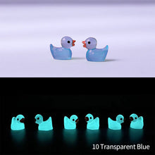 Load image into Gallery viewer, 5/10/20Pcs Mini Luminous Resin Ducks Glow in The Dark Miniature Ornament Tiny Ducks For DIY Car Garden Dollhouse Micro Landscape
