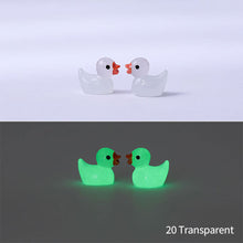 Load image into Gallery viewer, 5/10/20Pcs Mini Luminous Resin Ducks Glow in The Dark Miniature Ornament Tiny Ducks For DIY Car Garden Dollhouse Micro Landscape
