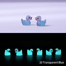 Load image into Gallery viewer, 5/10/20Pcs Mini Luminous Resin Ducks Glow in The Dark Miniature Ornament Tiny Ducks For DIY Car Garden Dollhouse Micro Landscape
