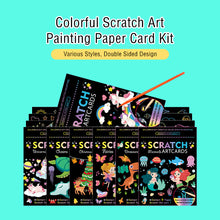 Load image into Gallery viewer, Scratch Art Painting Paper Card Kit Rainbow Color Cartoon Dinosaur Drawing Board Kids DIY Educational Toys Bithday Gift Toys
