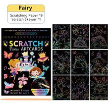 Load image into Gallery viewer, Scratch Art Painting Paper Card Kit Rainbow Color Cartoon Dinosaur Drawing Board Kids DIY Educational Toys Bithday Gift Toys
