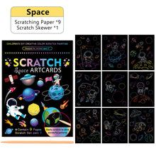 Load image into Gallery viewer, Scratch Art Painting Paper Card Kit Rainbow Color Cartoon Dinosaur Drawing Board Kids DIY Educational Toys Bithday Gift Toys
