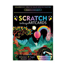 Load image into Gallery viewer, Scratch Art Painting Paper Card Kit Rainbow Color Cartoon Dinosaur Drawing Board Kids DIY Educational Toys Bithday Gift Toys
