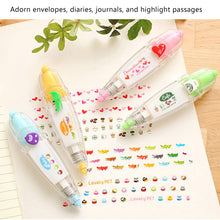 Load image into Gallery viewer, Cartoon Floral Sticker Tape Pen Kids Stationery Notebook Diary Decoration Tapes Label Sticker Paper Decor for Children Toy
