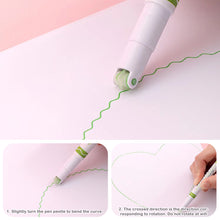 Load image into Gallery viewer, 1pc Highlighter Pen Flowers Line Shaped Marker with Roller Curve Liner Marker for Writing Journaling Drawing Stationery
