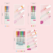 Load image into Gallery viewer, 3/6pcs Highlighter Pen Flowers Line Shaped Marker with Roller Curve Liner Marker for Writing Journaling Drawing Stationery

