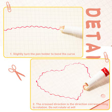 Load image into Gallery viewer, 3/6pcs Highlighter Pen Flowers Line Shaped Marker with Roller Curve Liner Marker for Writing Journaling Drawing Stationery
