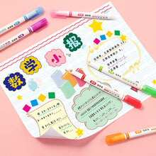 Load image into Gallery viewer, 3/6pcs Highlighter Pen Flowers Line Shaped Marker with Roller Curve Liner Marker for Writing Journaling Drawing Stationery
