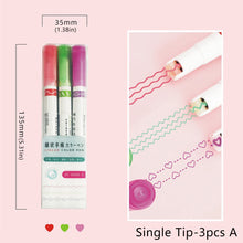 Load image into Gallery viewer, 3/6pcs Highlighter Pen Flowers Line Shaped Marker with Roller Curve Liner Marker for Writing Journaling Drawing Stationery
