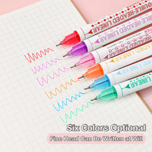 Load image into Gallery viewer, 3/6pcs Highlighter Pen Flowers Line Shaped Marker with Roller Curve Liner Marker for Writing Journaling Drawing Stationery
