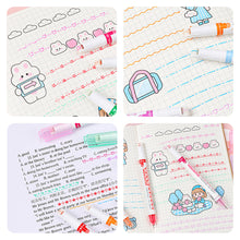 Load image into Gallery viewer, 3/6pcs Highlighter Pen Flowers Line Shaped Marker with Roller Curve Liner Marker for Writing Journaling Drawing Stationery
