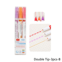 Load image into Gallery viewer, 3/6pcs Highlighter Pen Flowers Line Shaped Marker with Roller Curve Liner Marker for Writing Journaling Drawing Stationery
