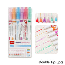 Load image into Gallery viewer, 3/6pcs Highlighter Pen Flowers Line Shaped Marker with Roller Curve Liner Marker for Writing Journaling Drawing Stationery
