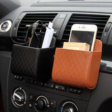 Load image into Gallery viewer, Leather Car Outlet Air Auto Vent Trash Box Car Storage Bag Hanging Storage Box Auto Mobile Phone Holder Orangnizer Hanging Box
