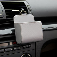 Load image into Gallery viewer, Leather Car Outlet Air Auto Vent Trash Box Car Storage Bag Hanging Storage Box Auto Mobile Phone Holder Orangnizer Hanging Box
