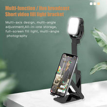 Load image into Gallery viewer, Mobile Phone Bracket Fill Light Portable Telescopic Multi-function LED light For Live Phone Photo Video Vlog
