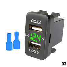 Load image into Gallery viewer, 4.2A Dual Port 12-24V Fast USB Charger Socket Car Charger QC3.0 Mobile Phone Waterproof USB Adapter Voltmeter For Toyota
