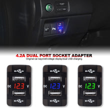 Load image into Gallery viewer, 4.2A Dual Port Toma Fast Phone Charger With LED Voltmeter Car USB built-in Socket Adapter Charger 12V 24V For Honda CRV
