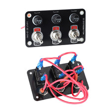 Load image into Gallery viewer, 3 Gang/6 Gang Toggle Switch Panel On/Off Rocker Toggle Switch with 10A Fuse Racing Cars RV Camper Marine Boat Yacht 12V/24V
